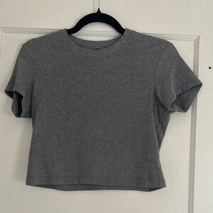 Cuts Grey Cropped Tee